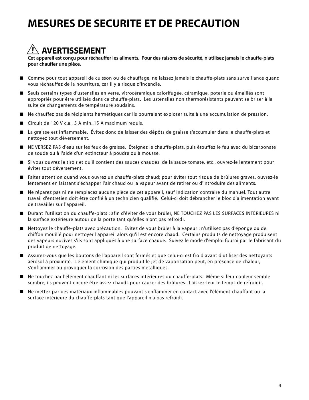 DCS WDTI, WDT-30 manual Mesures DE Securite ET DE Precaution 