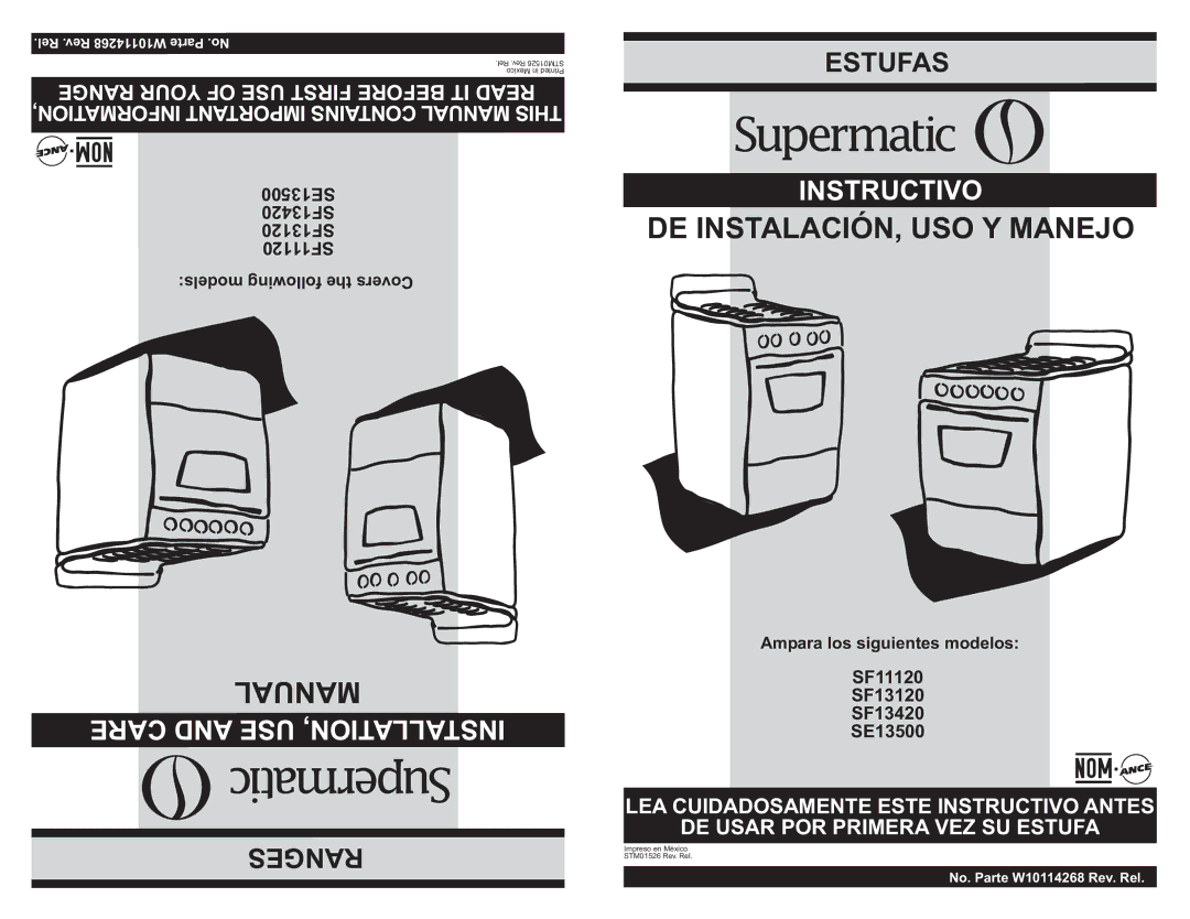 DDA SuperMatic SE13500, SF13120, SF11120, SF13420 manual Estufas 