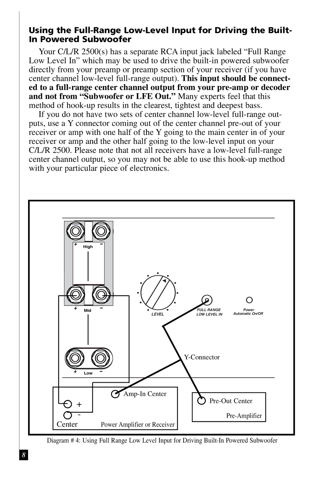 Definitive Technology 2500 owner manual Connector 