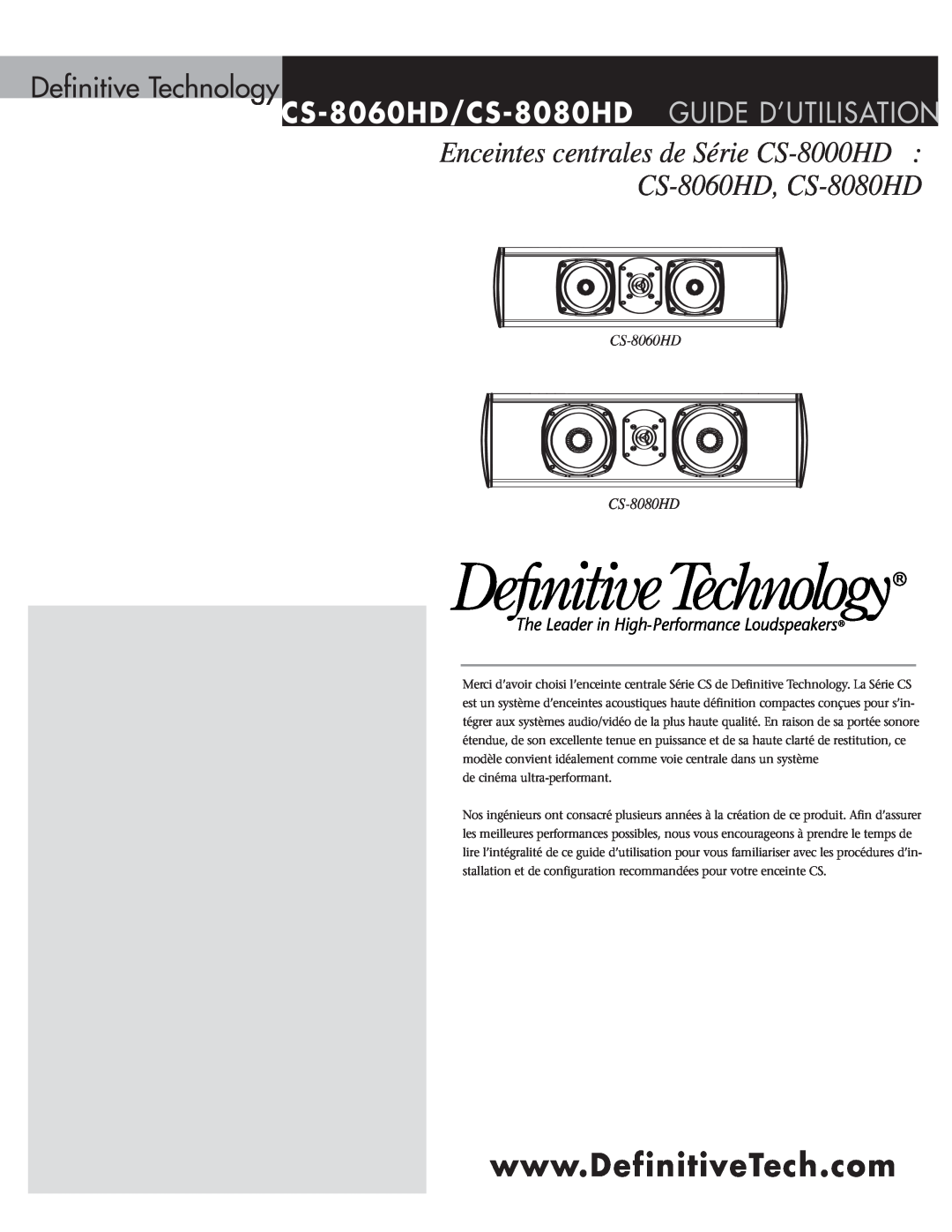 Definitive Technology owner manual Enceintes centrales de Série CS-8000HD CS-8060HD, CS-8080HD, Definitive Technology 