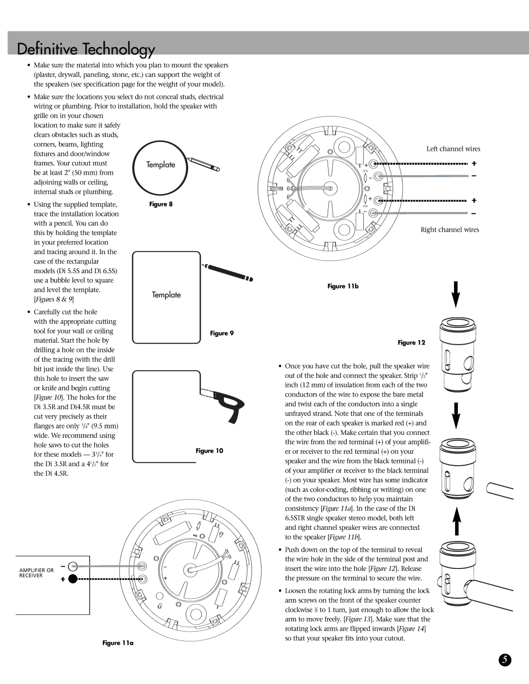 Definitive Technology 6.5R, DI65R, DI8R, 6.5STR, 4.5R, 5.5R, 5.5S, 3.5R owner manual Template 