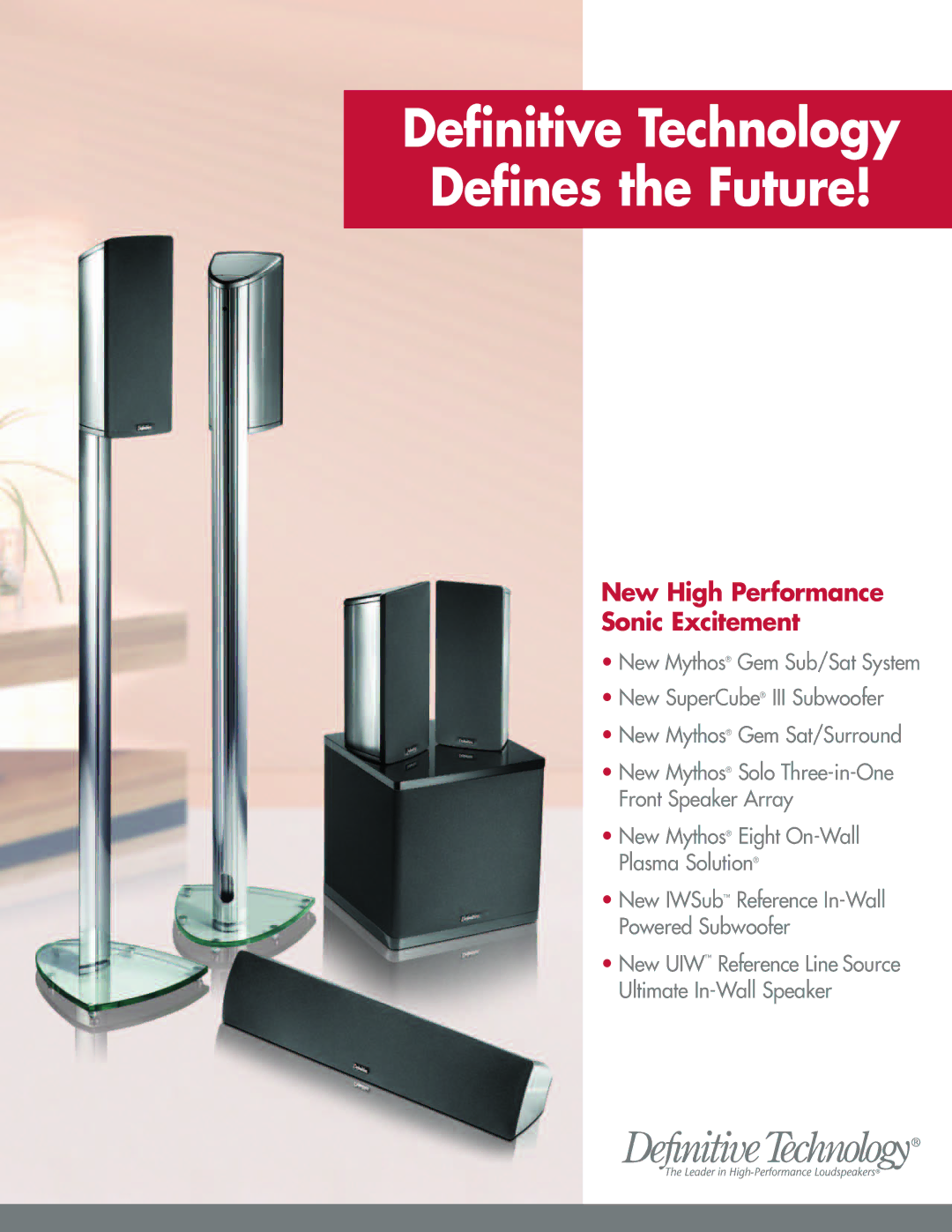 Definitive Technology Eight On-Wall Plasma Solution manual Deﬁnitive Technology Deﬁnes the Future 