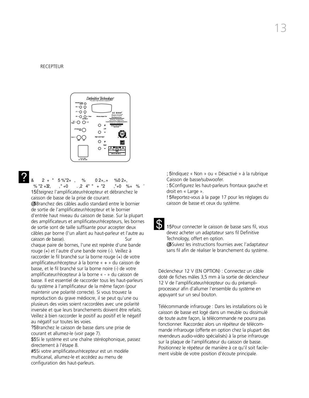 Definitive Technology SC 8000, SuperCube, SC 6000, SC 4000 Entrée Haut Niveau, Raccordement Sans FIL, Autres Branchements 