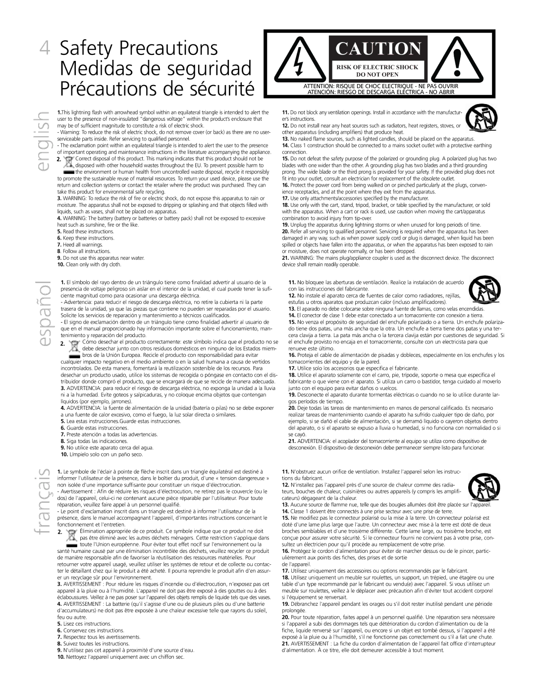 Definitive Technology SuperCube, SC 8000, SC 6000, SC 4000 owner manual English, Español, Français 