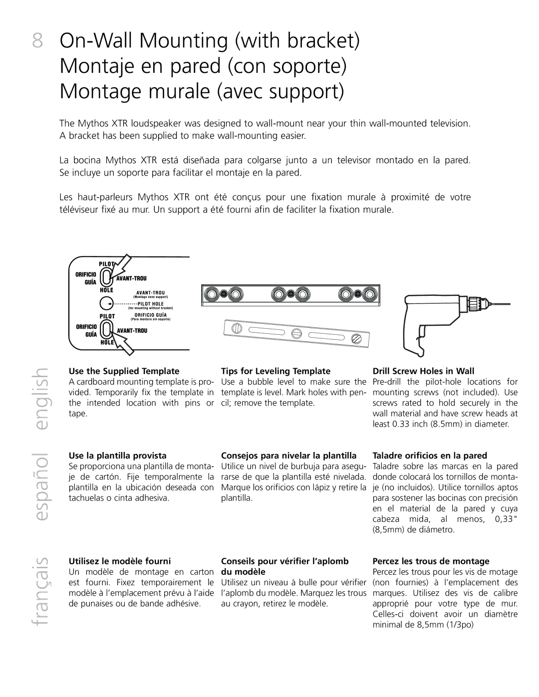 Definitive Technology XTR-SSA3 owner manual Du modèle 