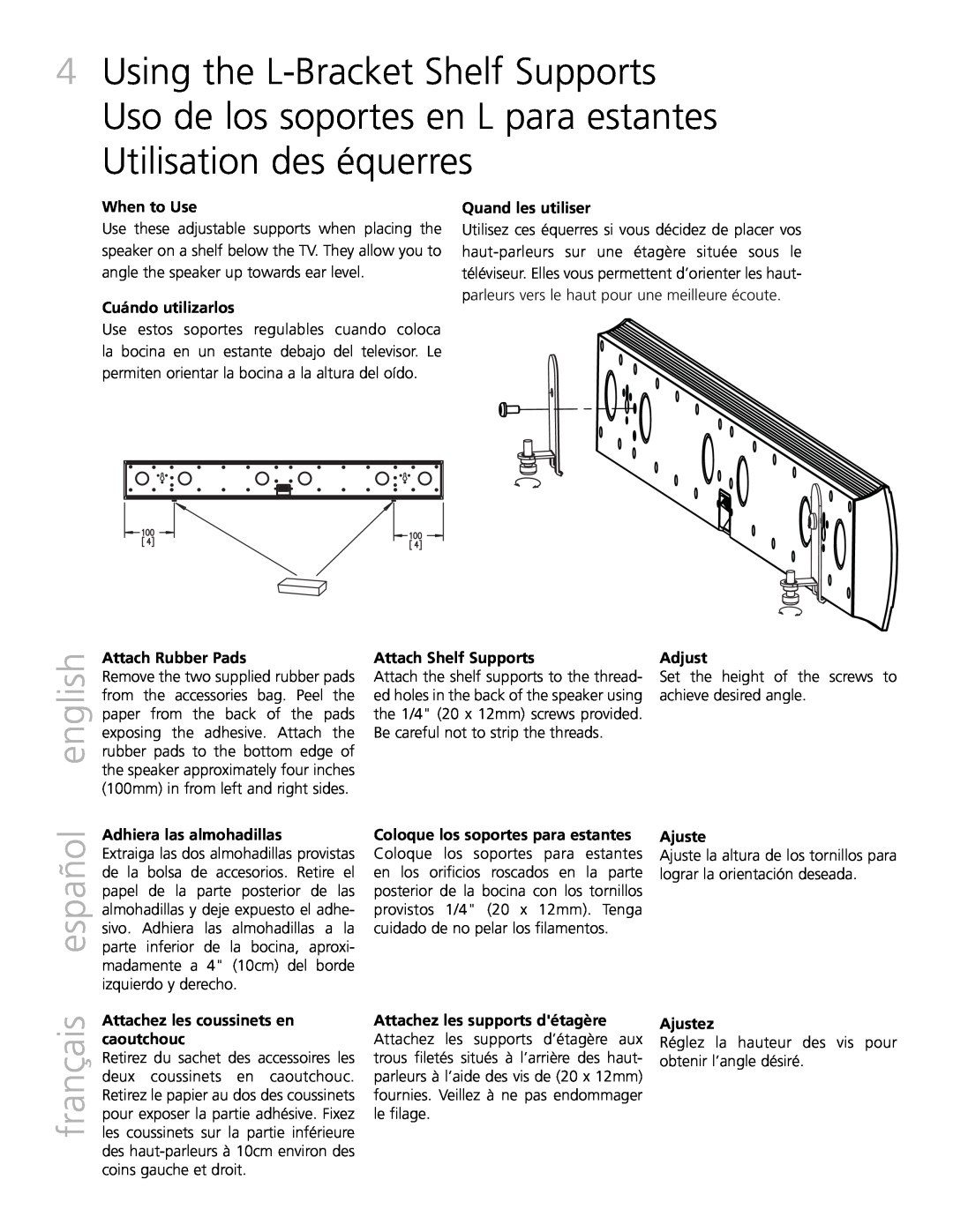Definitive Technology XTR-SSA3 owner manual english, español, français, When to Use 