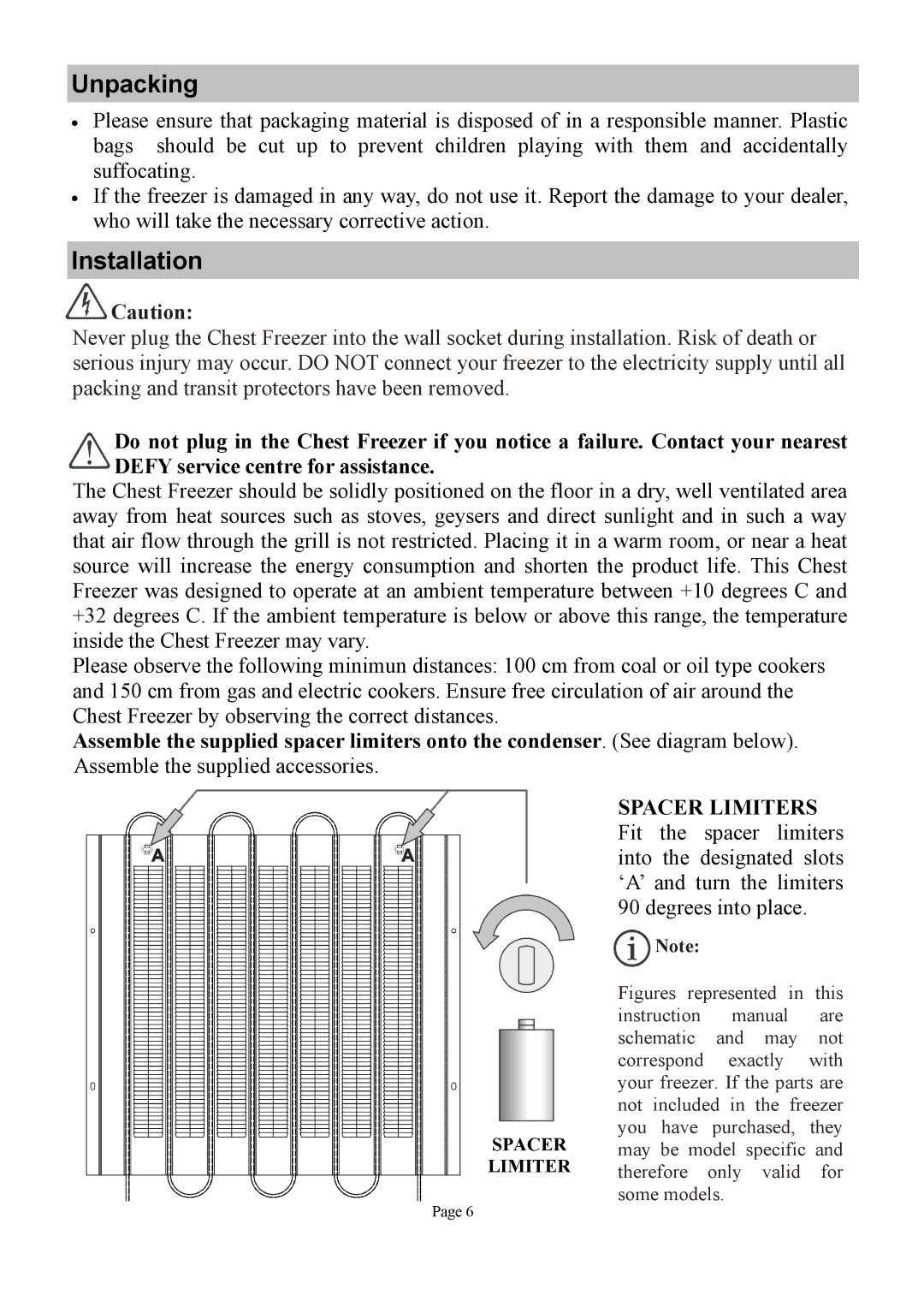 Defy Appliances 13875 owner manual Unpacking, Installation 