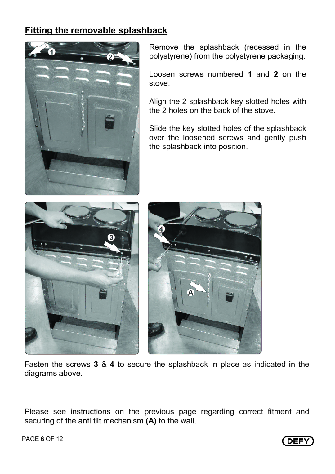 Defy Appliances 501 manual #54/%$!%$5 