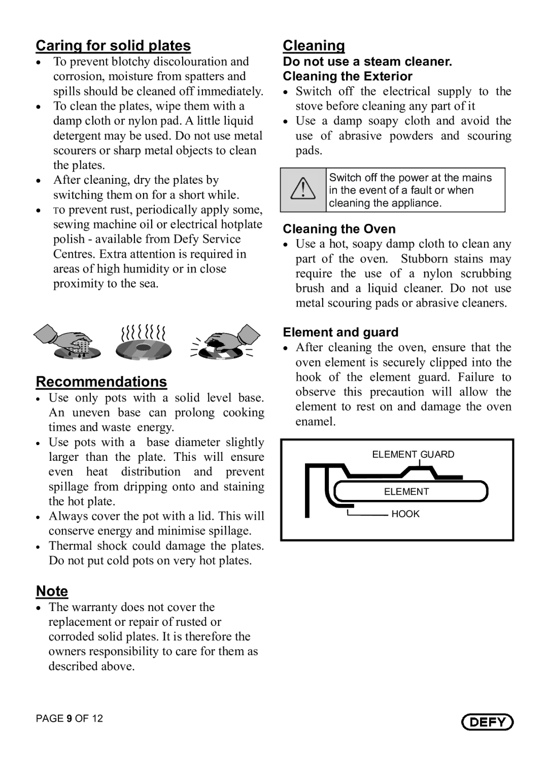 Defy Appliances 501 manual #$% !%$ 