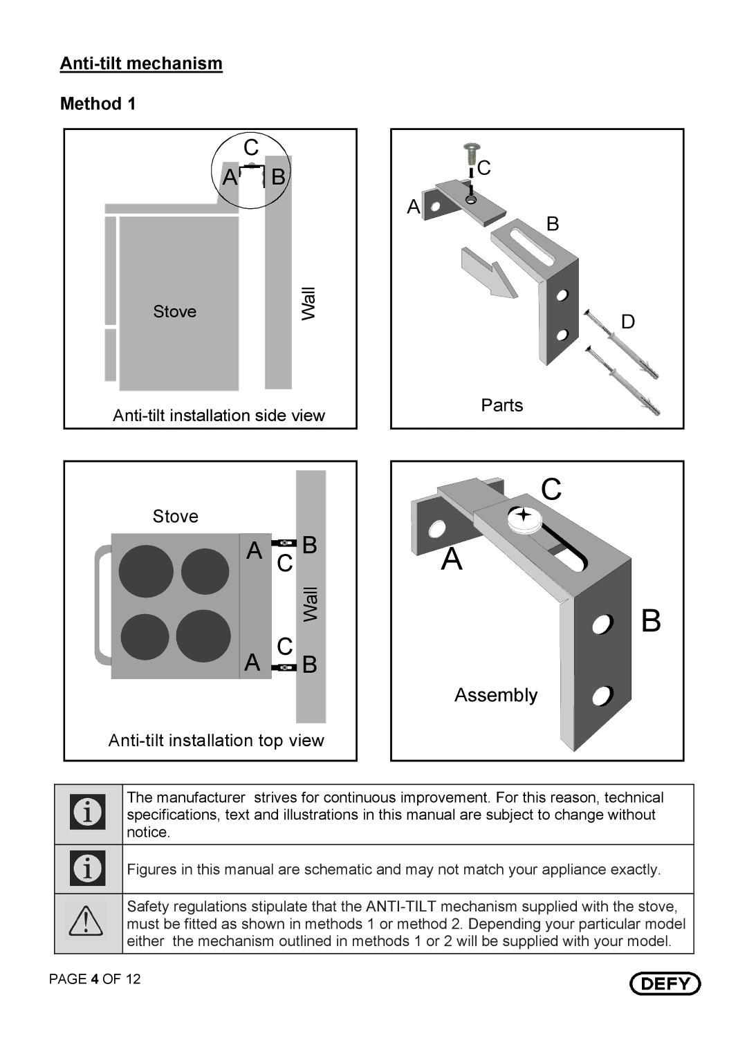 Defy Appliances 501, 521, 520 owner manual Assembly 