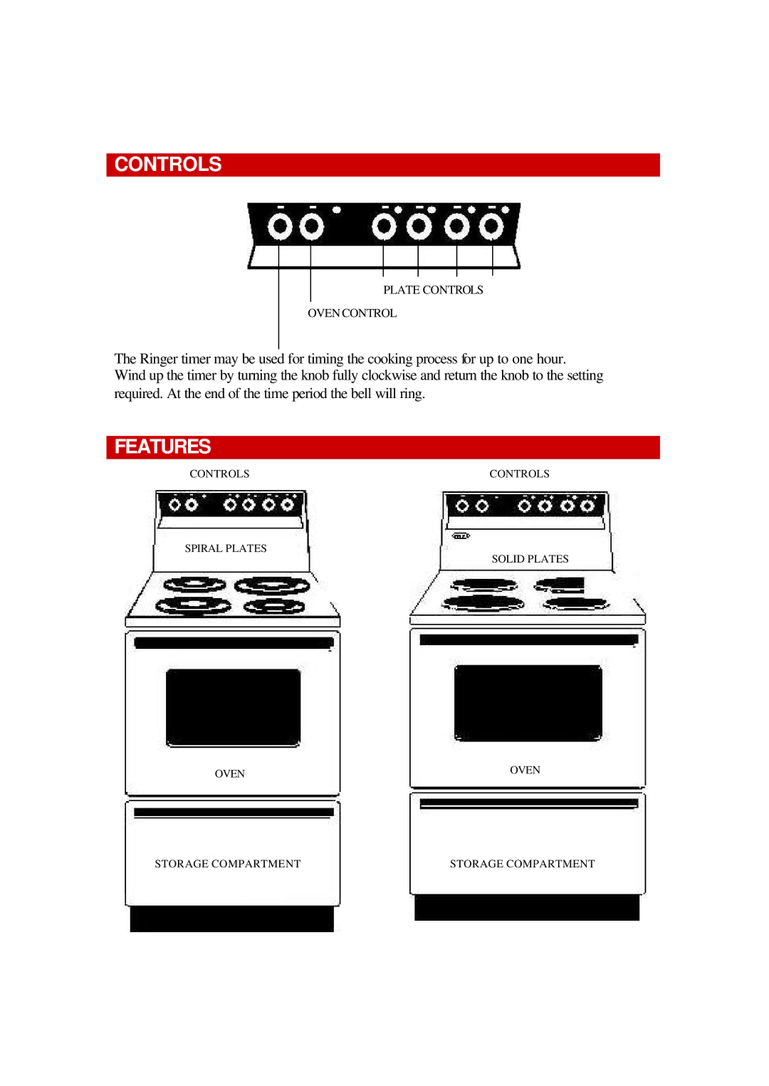 Defy Appliances 520, 521 owner manual Controls, Features 