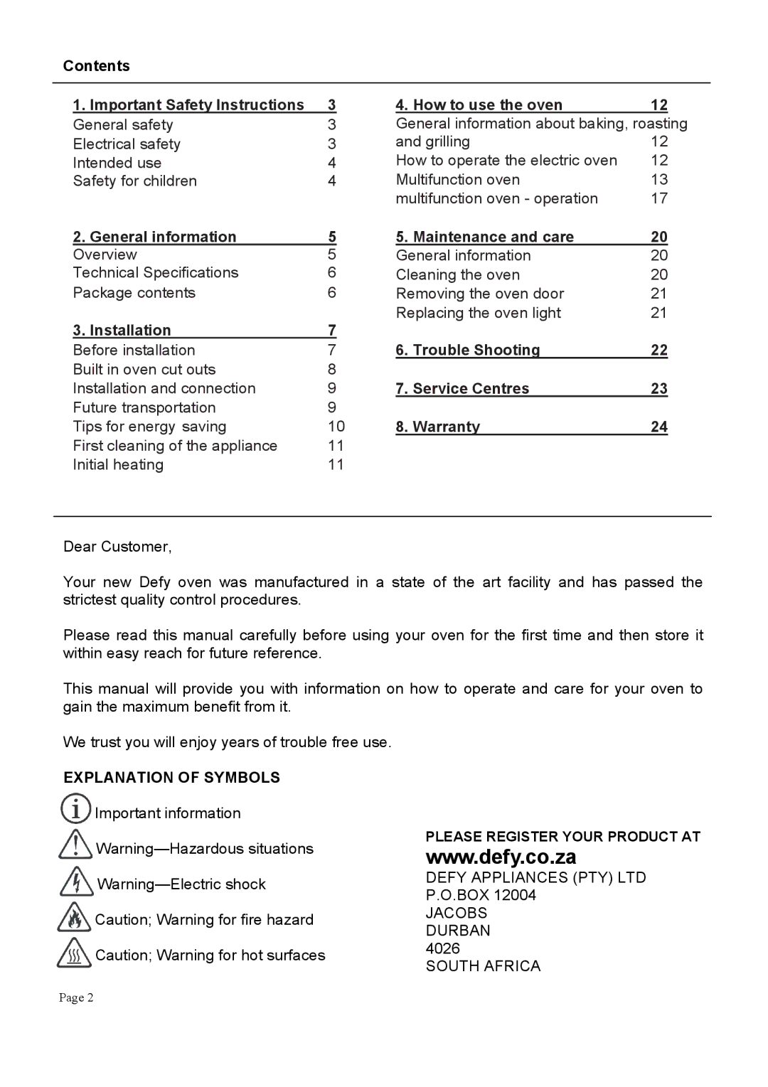 Defy Appliances 600MSU, 600MSE manual #$% 