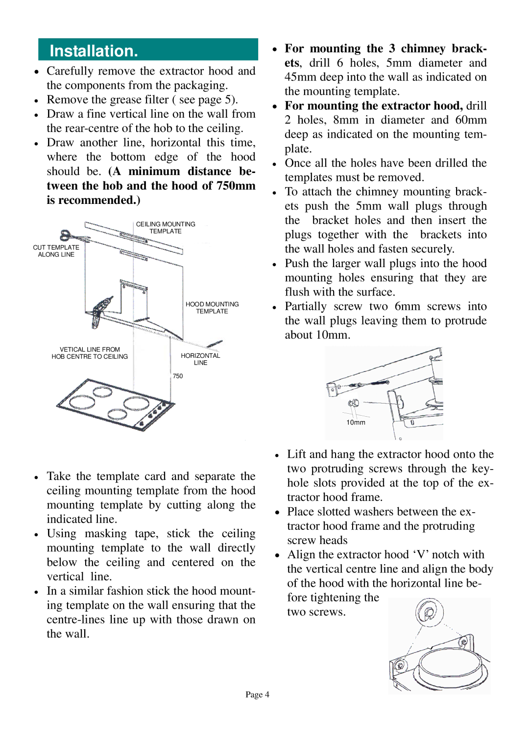 Defy Appliances 900 C owner manual Installation 