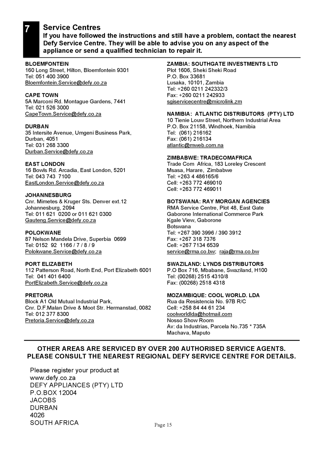 Defy Appliances AH24H1, AH12H1, AC24H1, AH09H1, AC18H1, AH18H1, AC09H1, AC12H1 manual #!&!D#%!!&5 