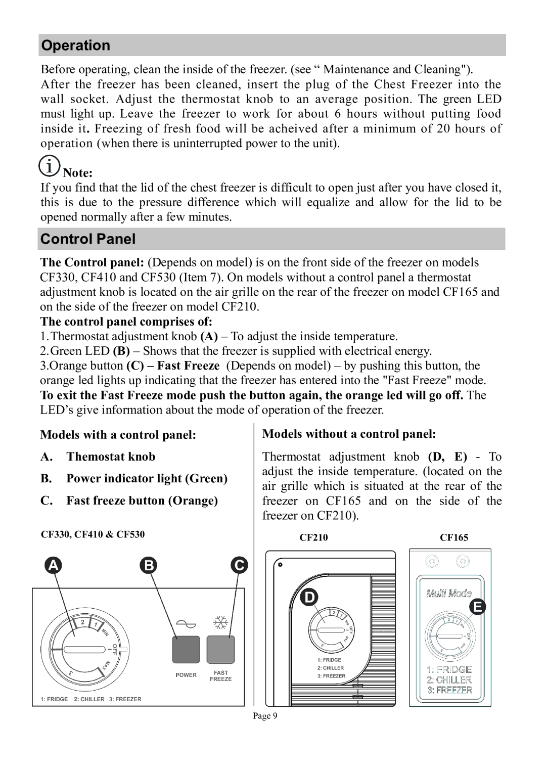 Defy Appliances CF210, CF330, CF530, CF165, CF410 manual 899 