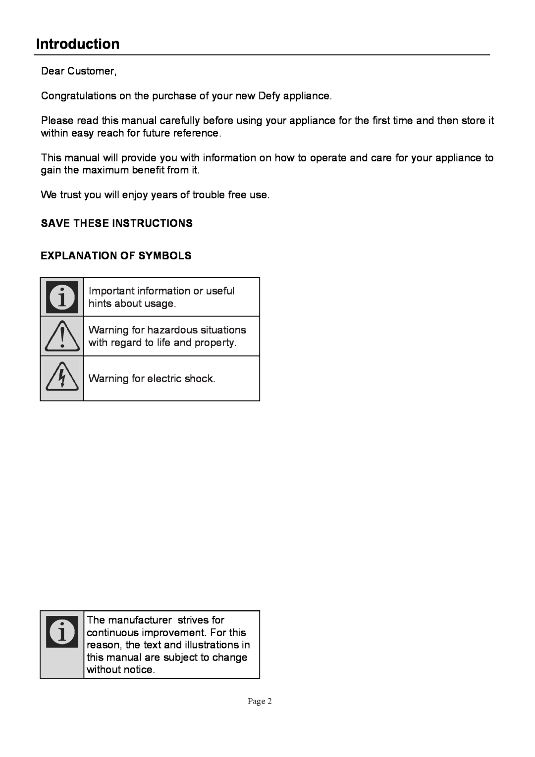 Defy Appliances CHW 9217 TGS, CHW 9217 CGS manual 