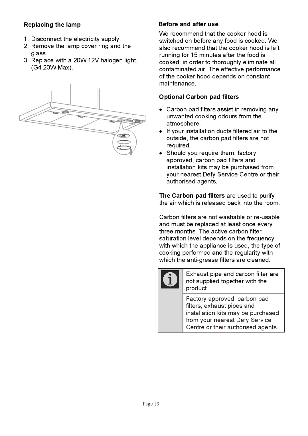 Defy Appliances CHW 9215 TS, CHW 9218 TTS, CHW 6215 TS manual +52&1+ 