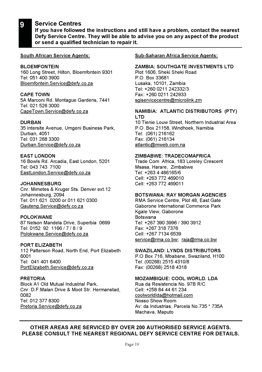 Defy Appliances D50183, D50158 manual #B8 