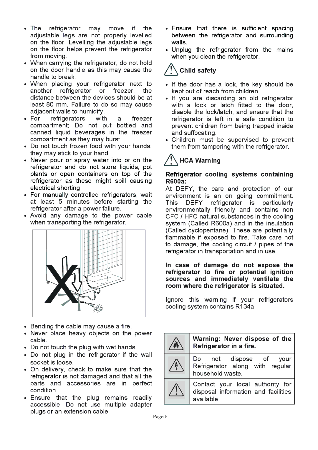 Defy Appliances D50158, D50183 manual 0 ,*&&2 