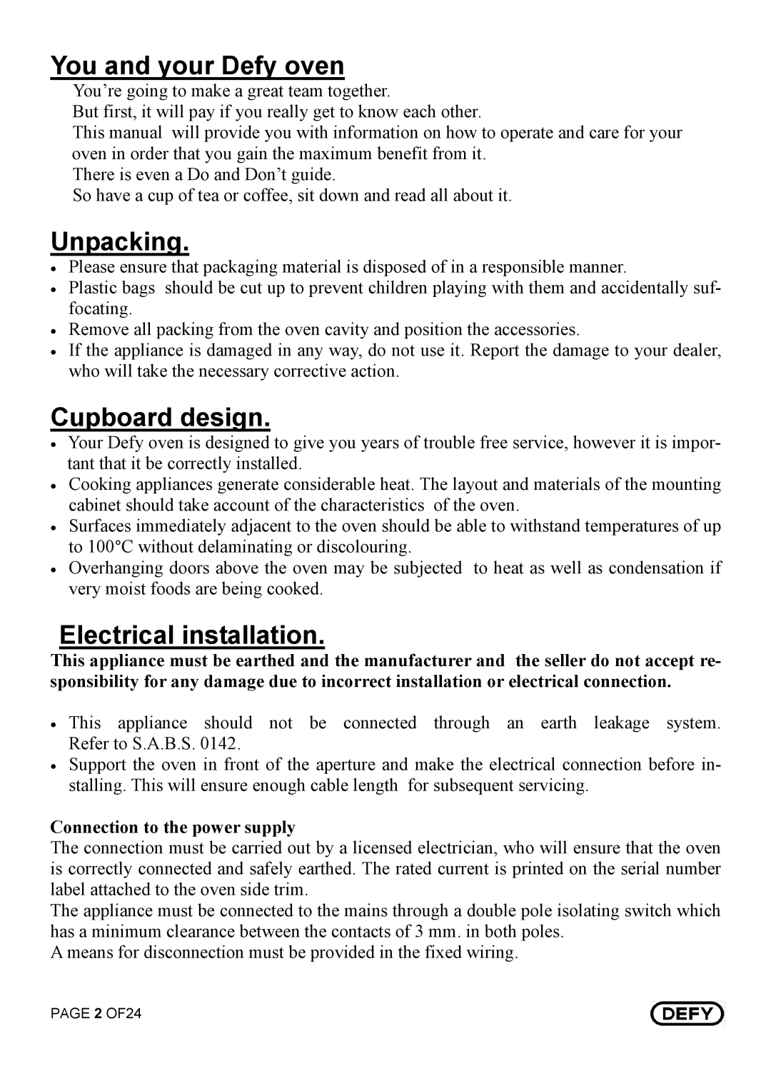 Defy Appliances DBO 456, DBO 455 manual #$%, +$,&$+&*,++ 