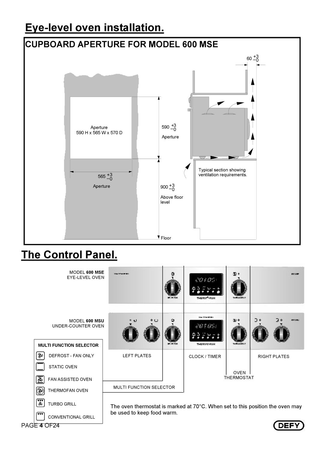 Defy Appliances DBO 456, DBO 455 manual + + &*,++ 