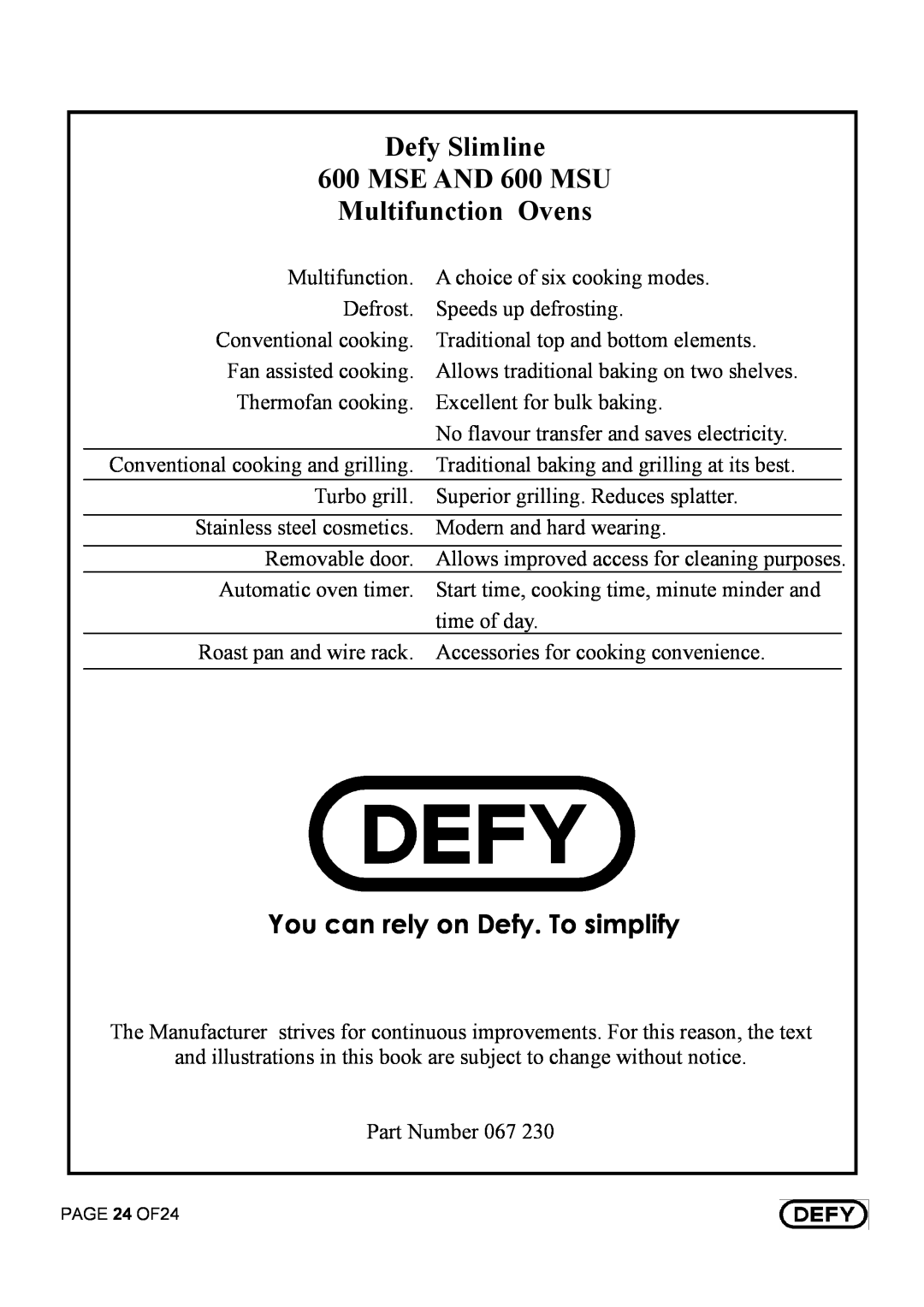 Defy Appliances DBO 456, DBO 455 manual 7$$$, 7! /!!%!$, +#! $$, 6$! /$#, 7!#!#6% $, +#!$ $$ 