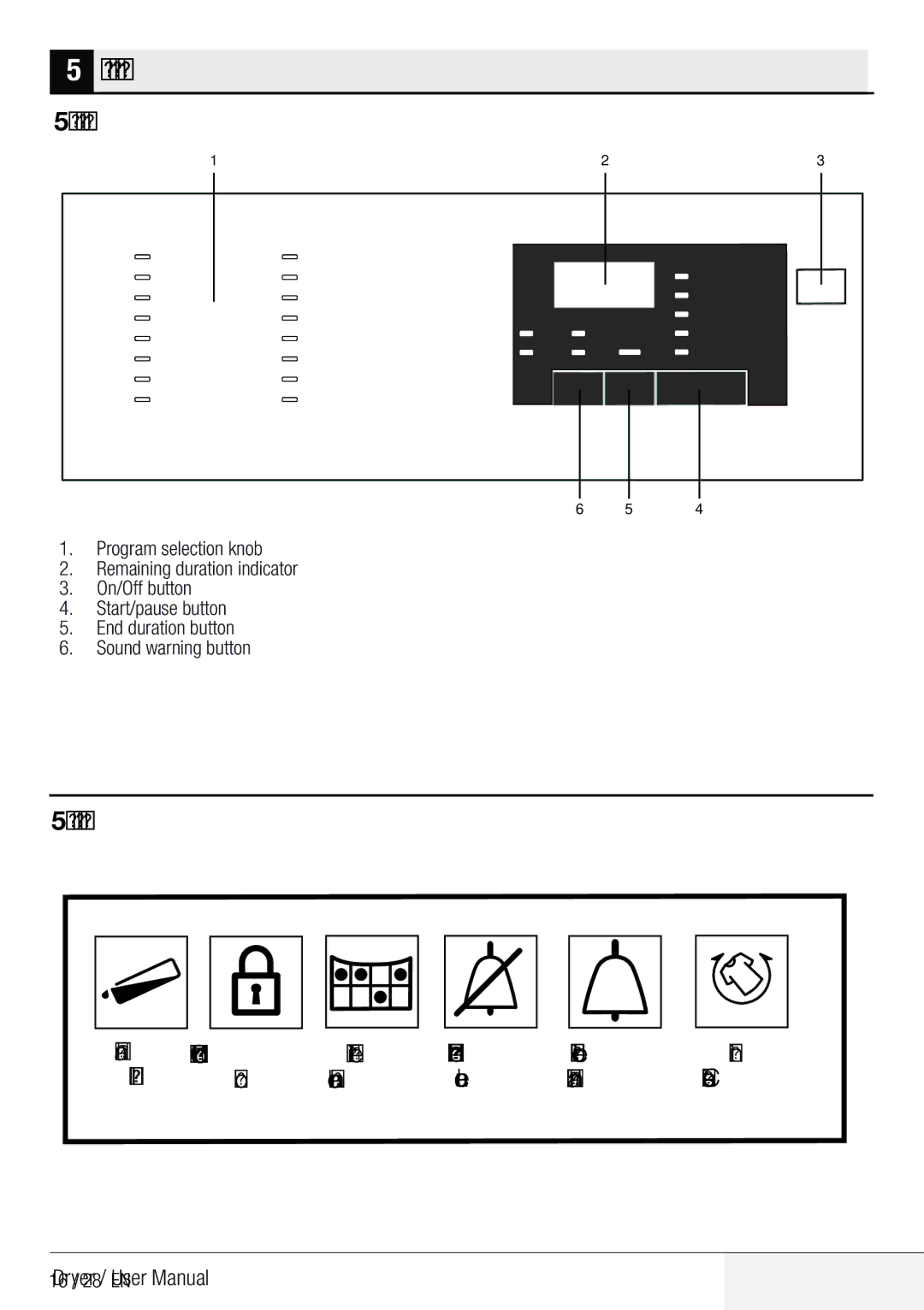 Defy Appliances DCY 8402 GM manual Operating the product, Control panel, Screen symbols, Tank, 16 / 28 EN 