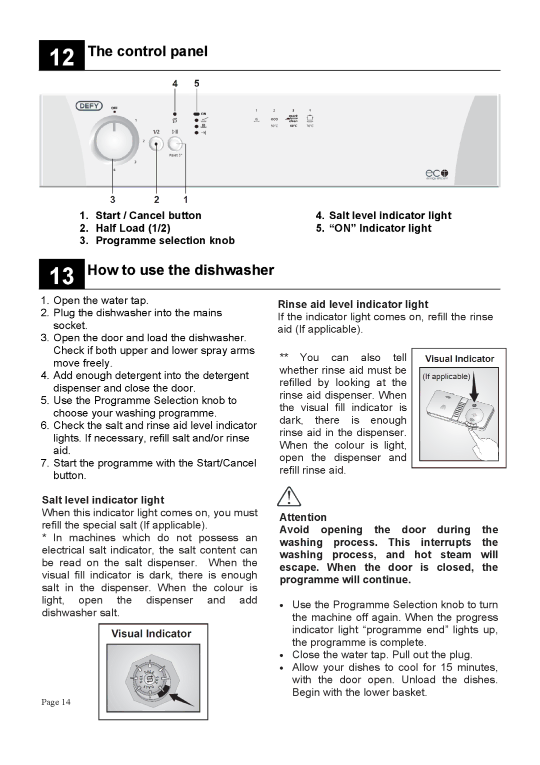 Defy Appliances DDW174, DDW173 manual ### 