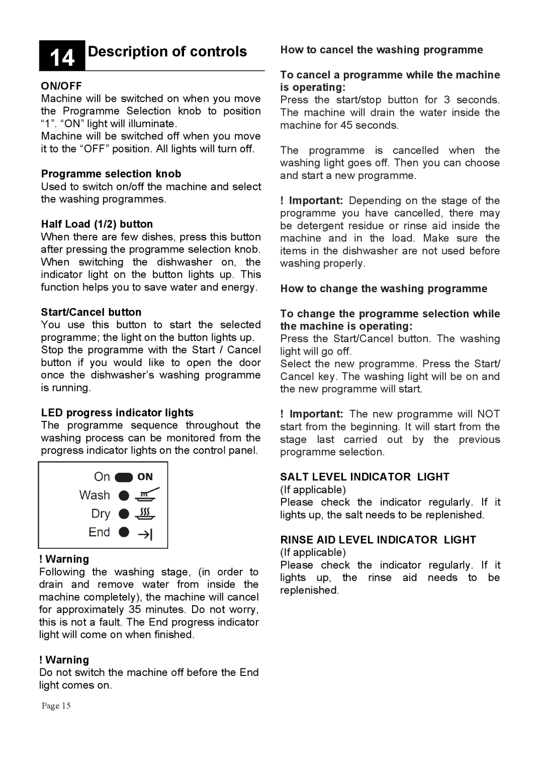 Defy Appliances DDW173, DDW174 manual ### 