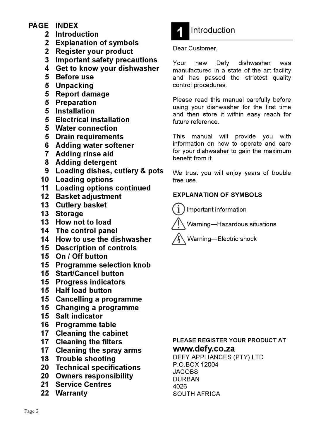 Defy Appliances DDW174, DDW173 manual === 