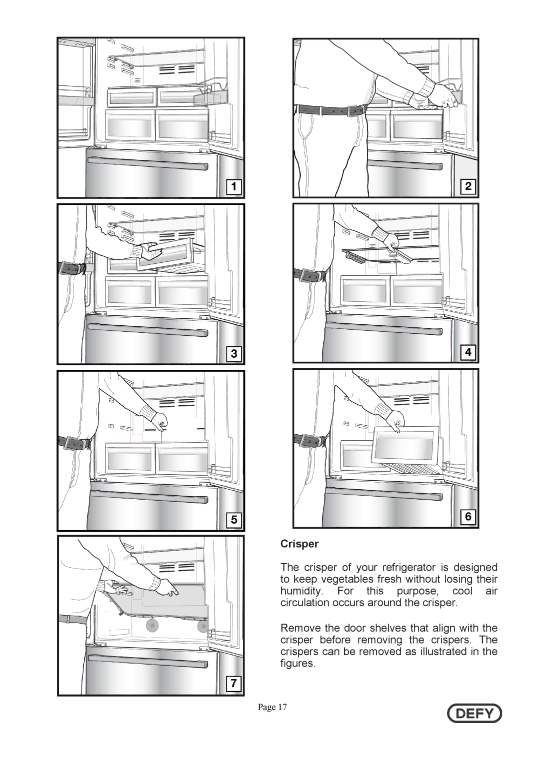 Defy Appliances DFC402 instruction manual Crisper 