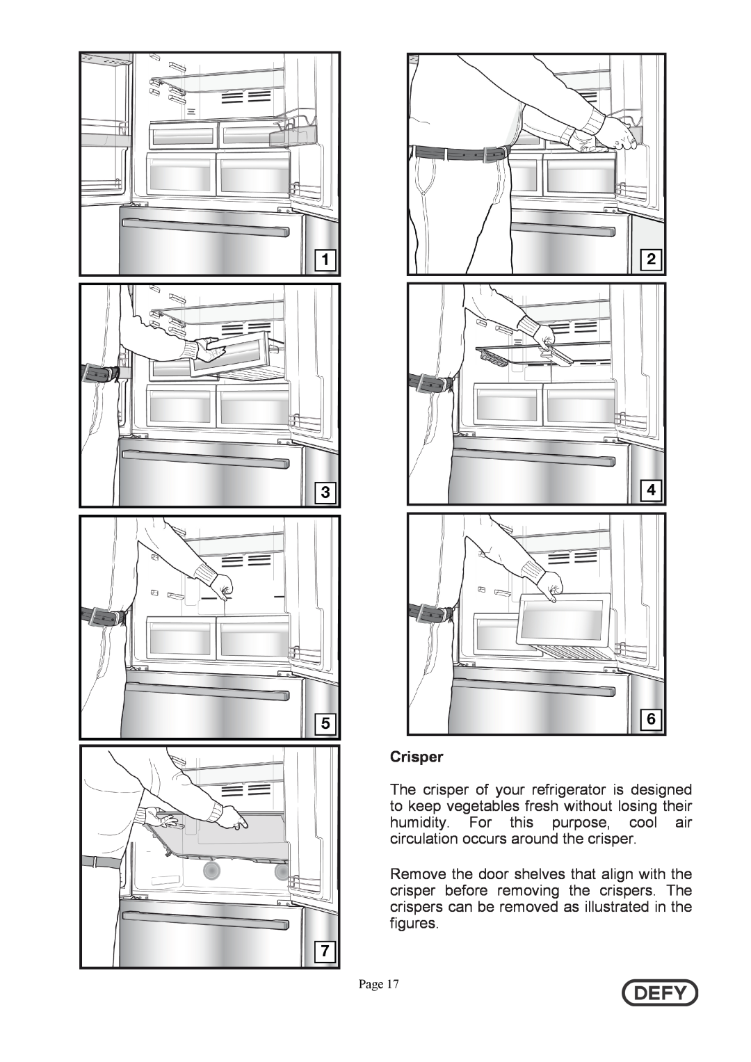Defy Appliances DFC402 instruction manual Crisper 