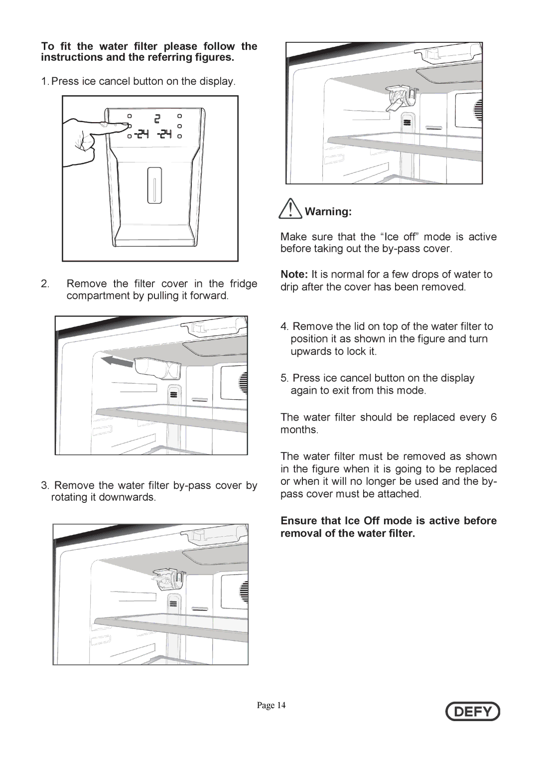 Defy Appliances DFF399 instruction manual 