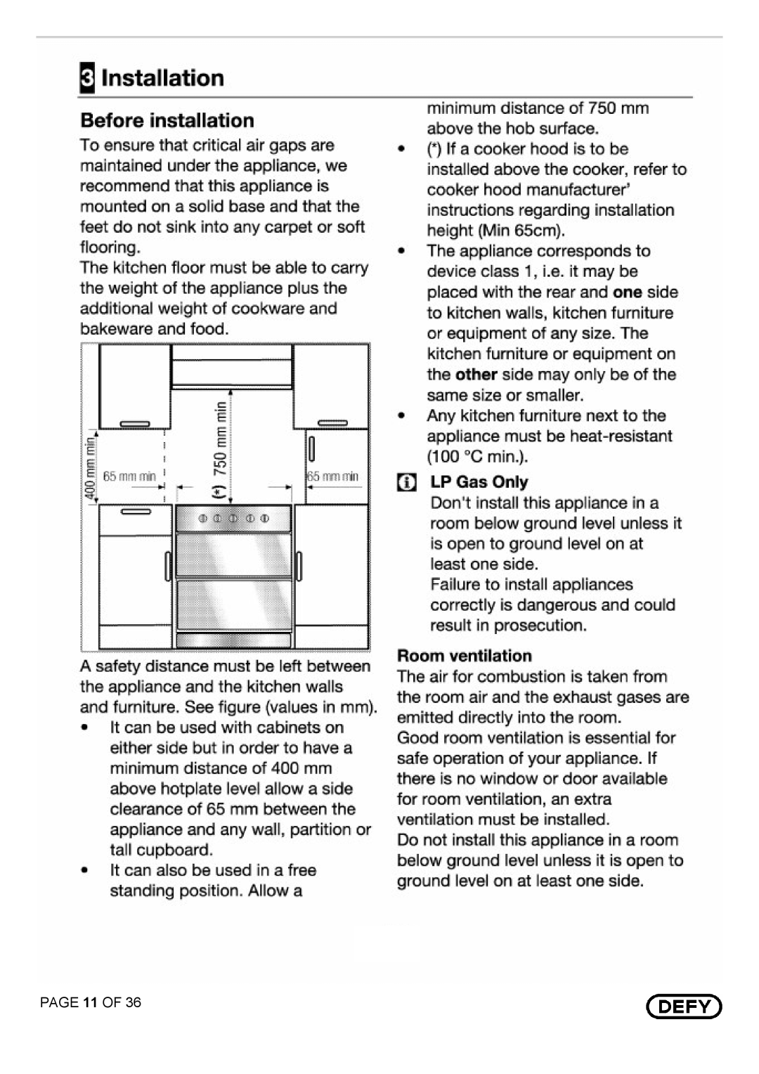 Defy Appliances DGS 125 AND DGS 126 manual 