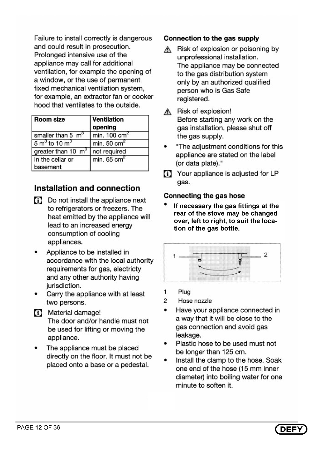 Defy Appliances DGS 125 AND DGS 126 manual 20%/!0 