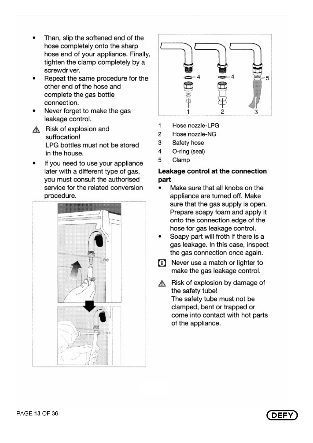 Defy Appliances DGS 125 AND DGS 126 manual 