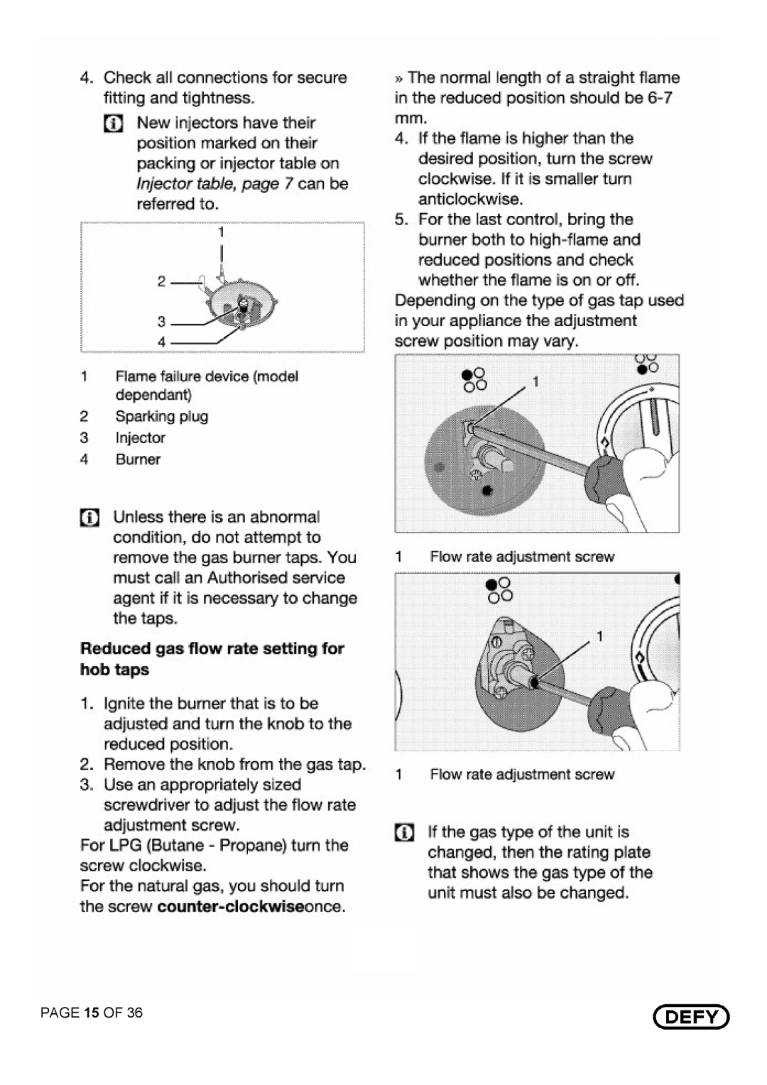 Defy Appliances DGS 125 AND DGS 126 manual 