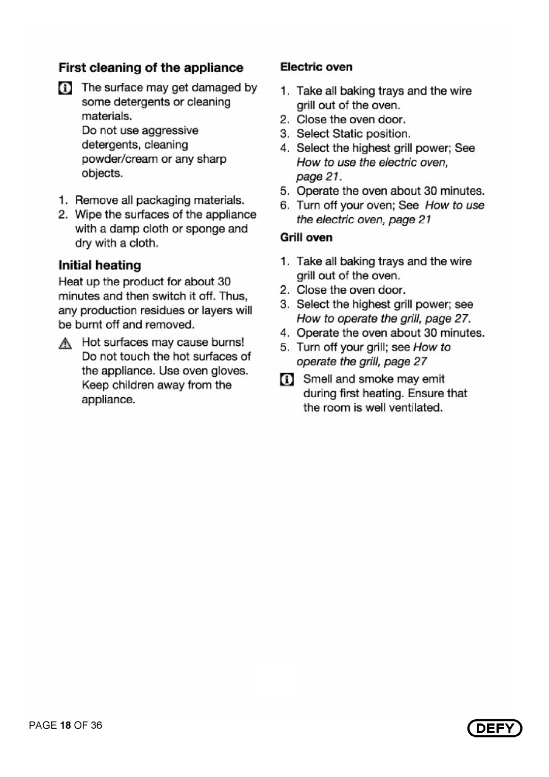 Defy Appliances DGS 125 AND DGS 126 manual 