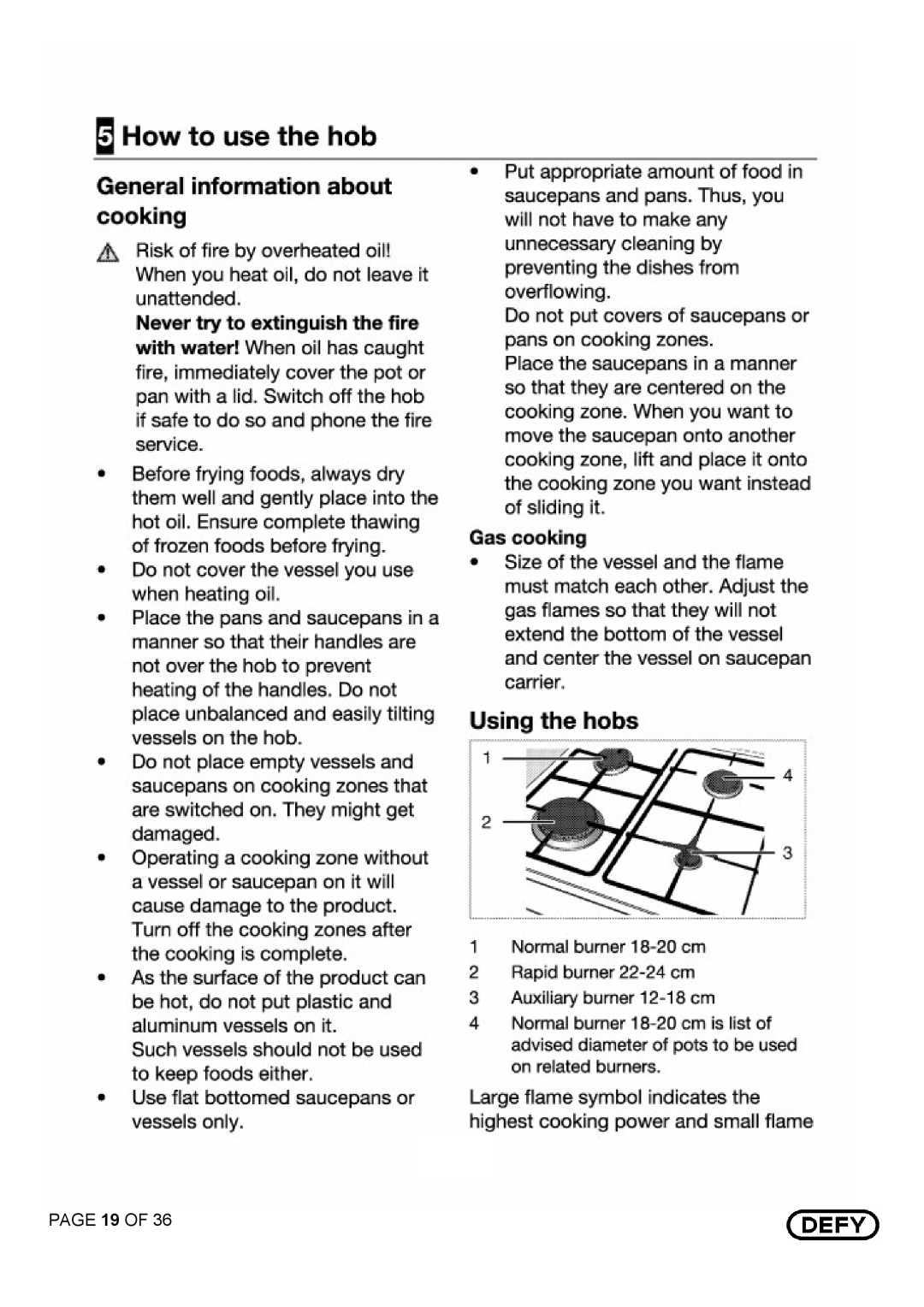 Defy Appliances DGS 125 AND DGS 126 manual 