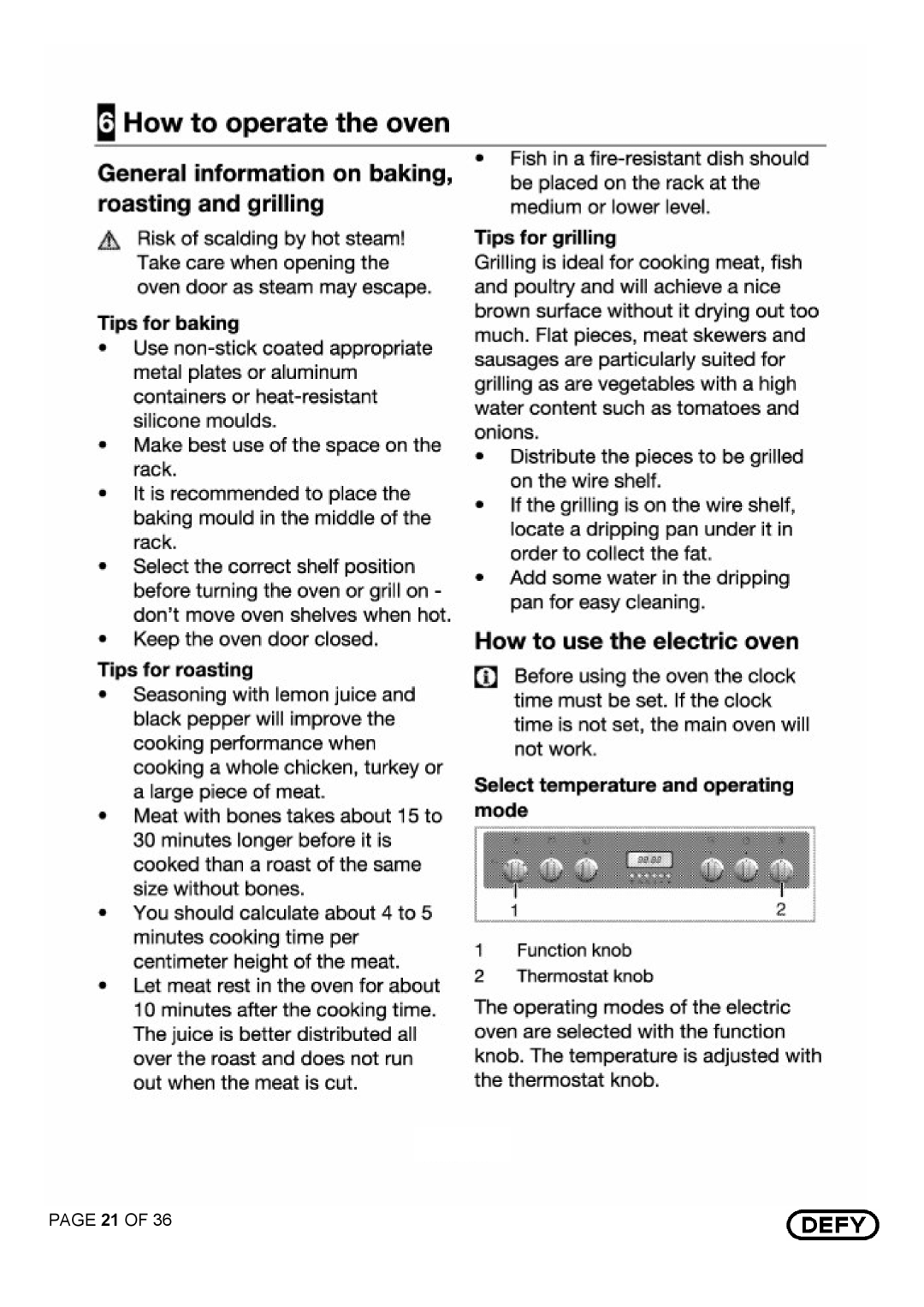 Defy Appliances DGS 125 AND DGS 126 manual 