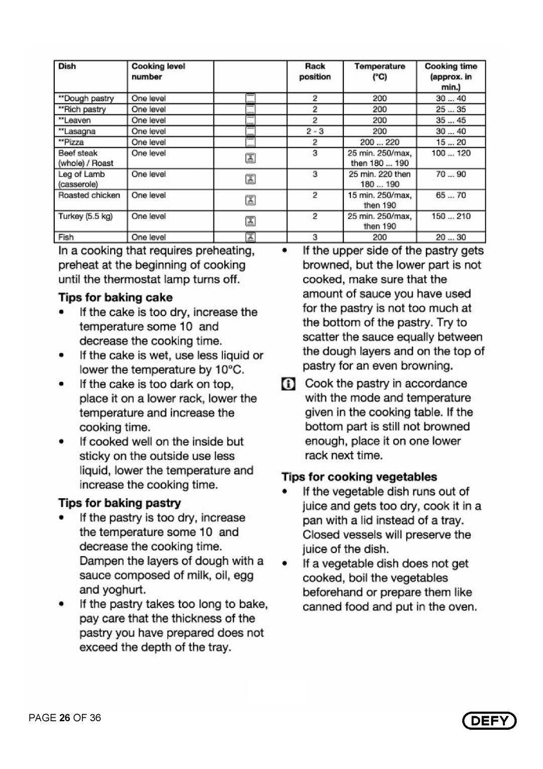 Defy Appliances DGS 125 AND DGS 126 manual 