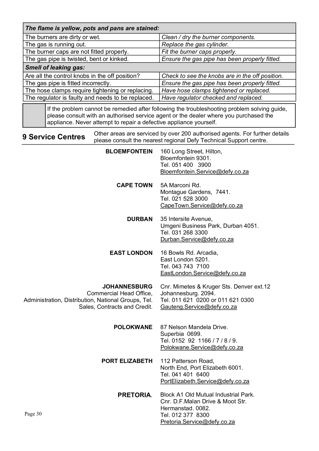 Defy Appliances DGS159, DGS160 manual #, % +!!+# %, +$!$!! !# 8% 