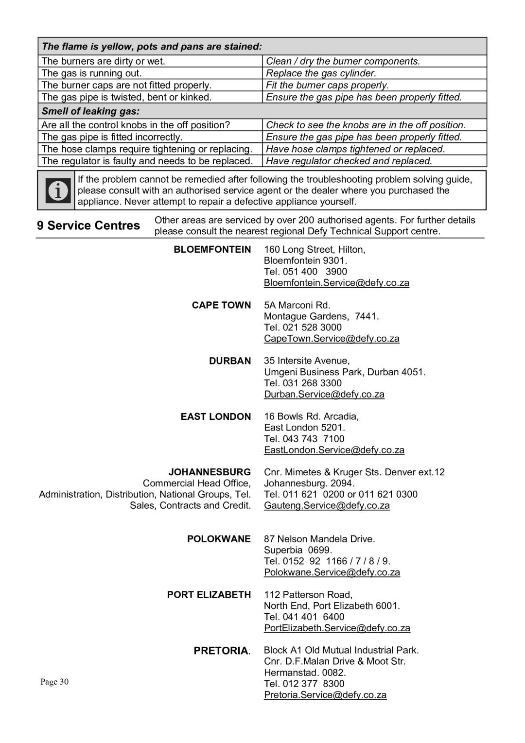 Defy Appliances DGS162 manual 622 *$ 