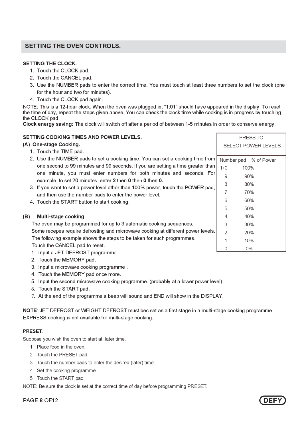 Defy Appliances DMO 353 manual AEC &#,,8, AE $&!C &#%,,8 