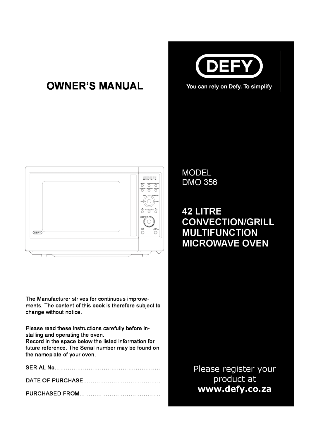 Defy Appliances DMO 356 manual #$ %, +# ,+, #! #$%# #, ++,# 
