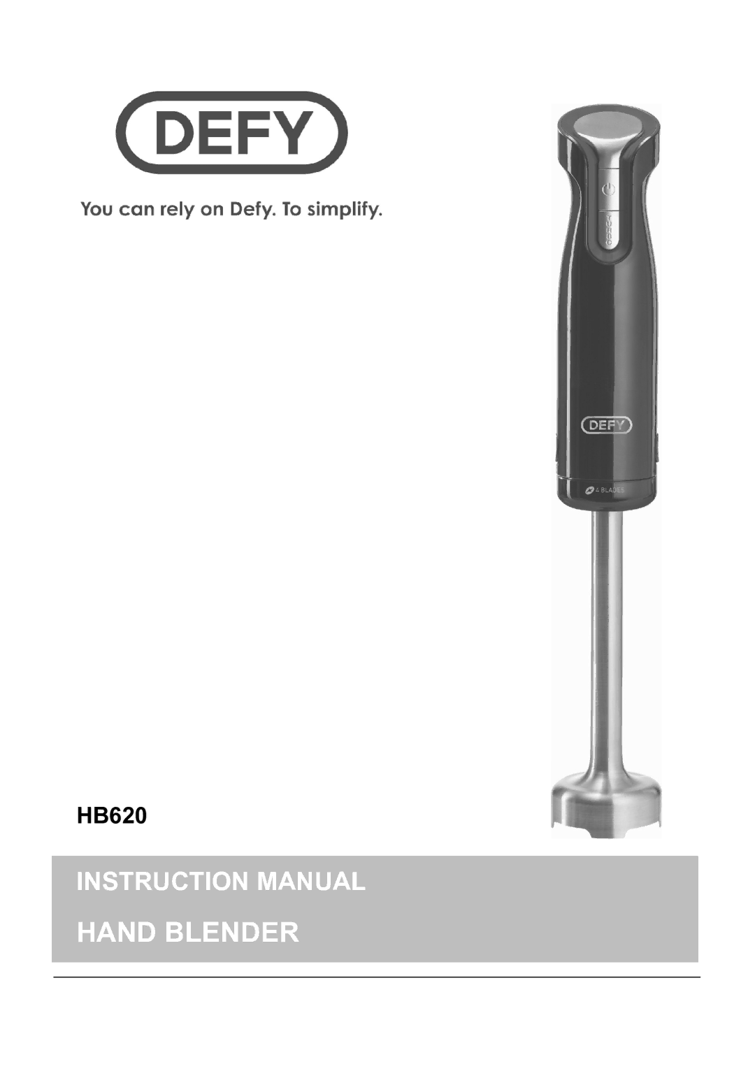 Defy Appliances HB620 manual 