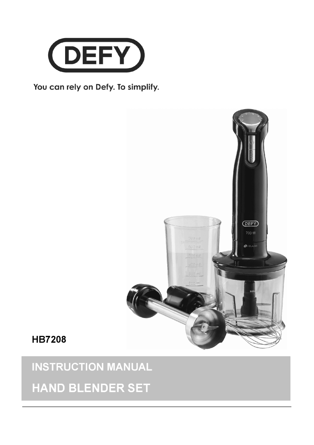 Defy Appliances HB7208 manual 