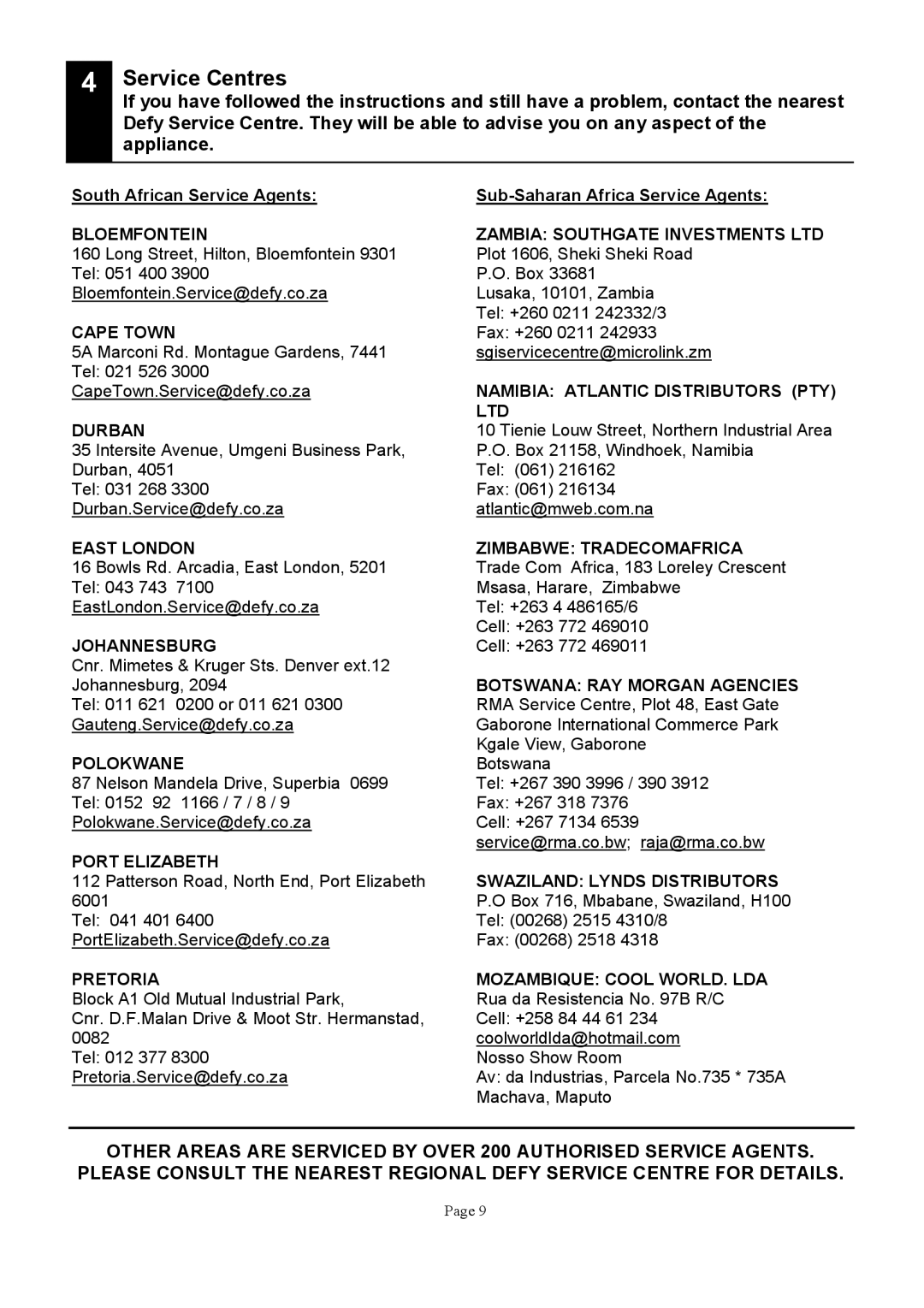 Defy Appliances HB7208 manual #4%# 