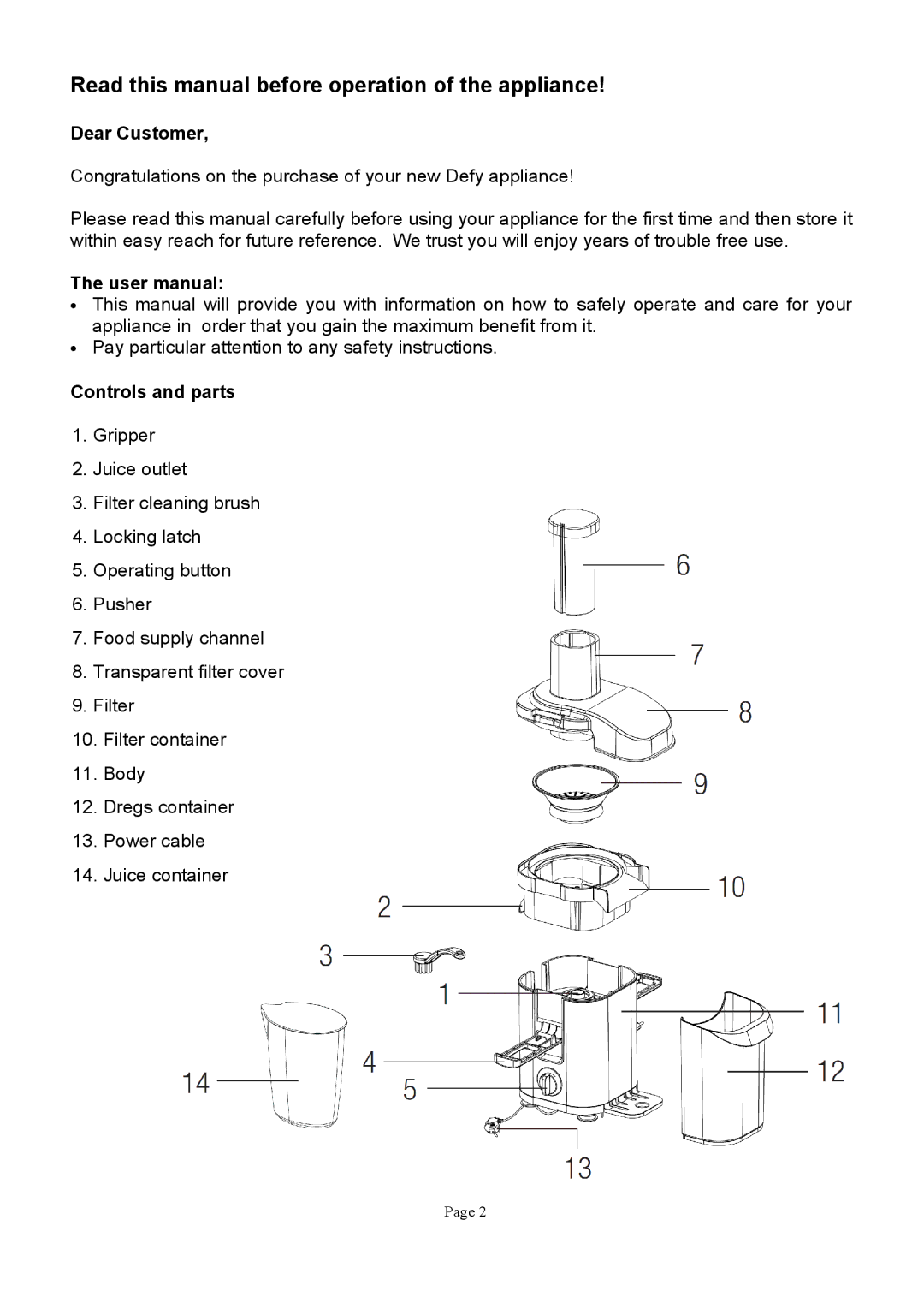 Defy Appliances JE210 manual $% & * + ,% 