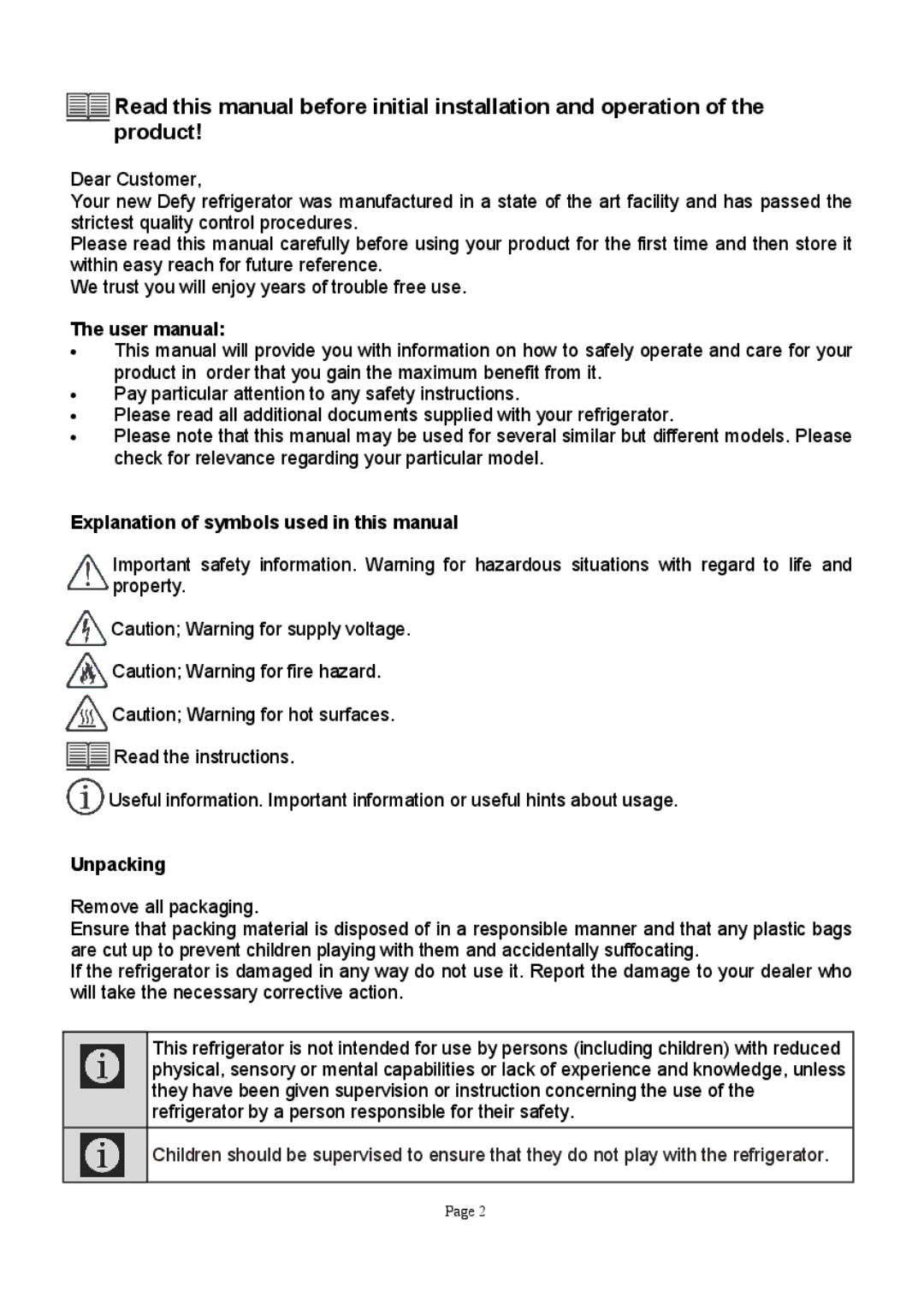 Defy Appliances K50233, K50199 manual #%$% +0%1 